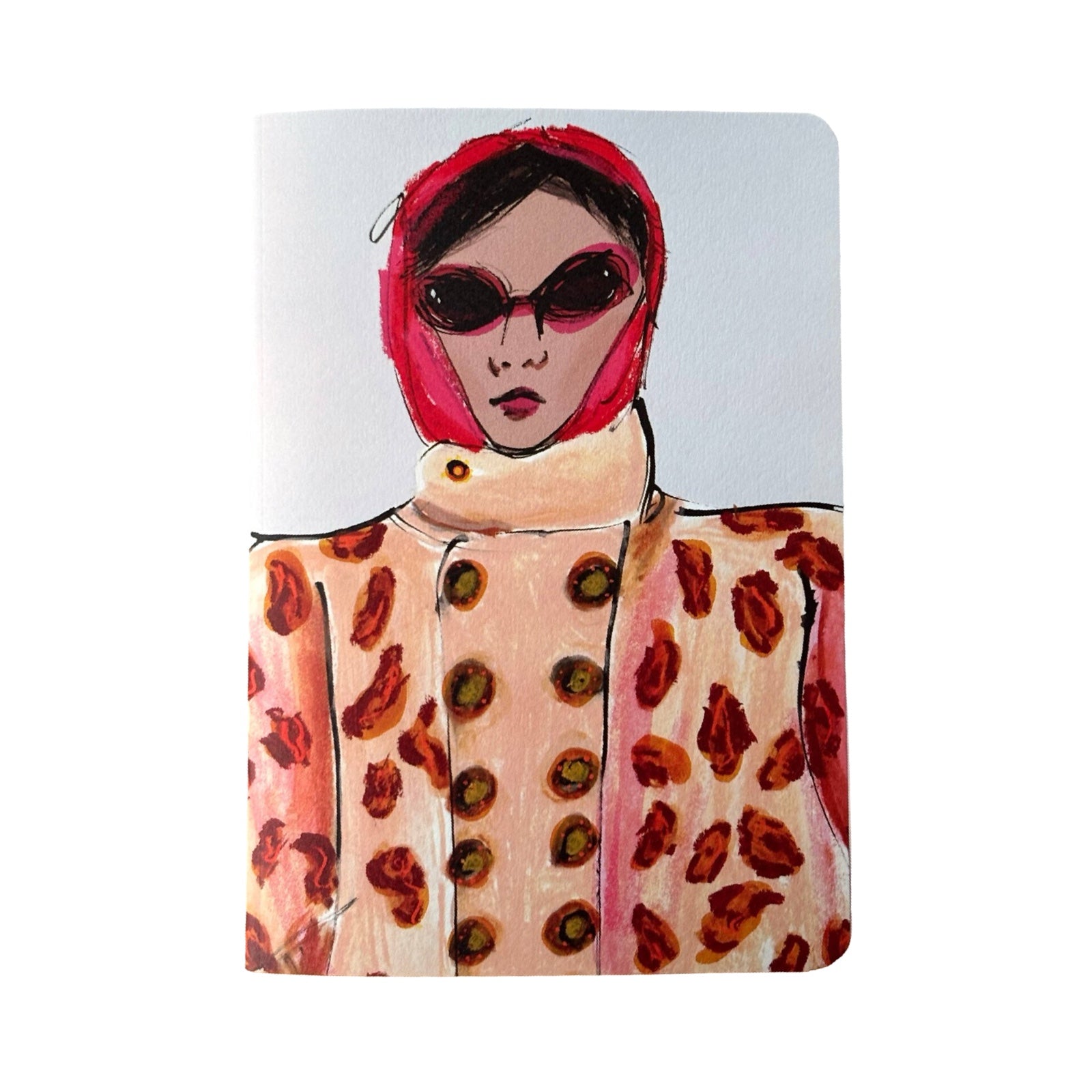 Illustration of a person wearing a red headscarf and patterned outfit on a light blue background.