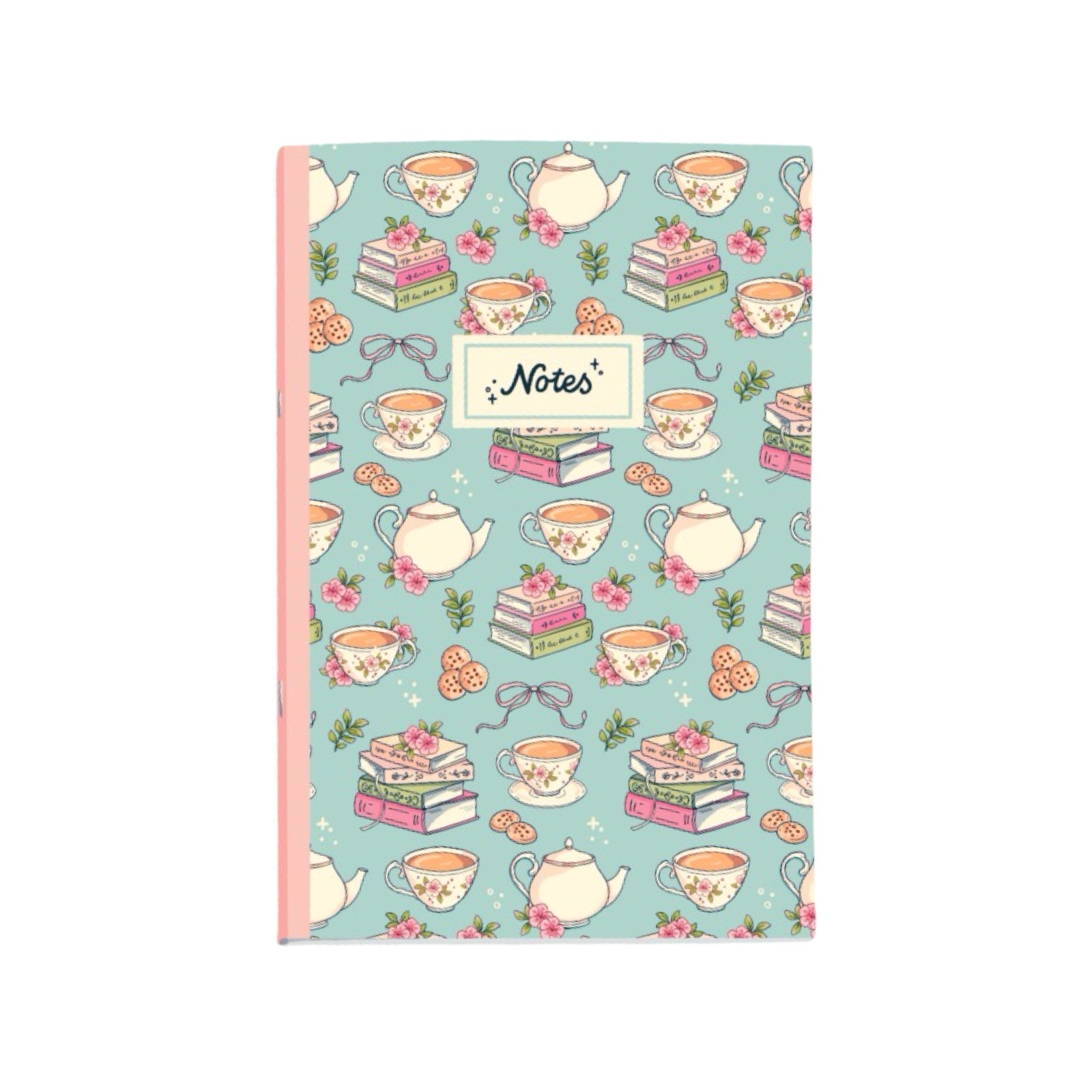 These gorgeous notebooks feature an illustration of cups of tea, teapots and stacks of books on the cover. 