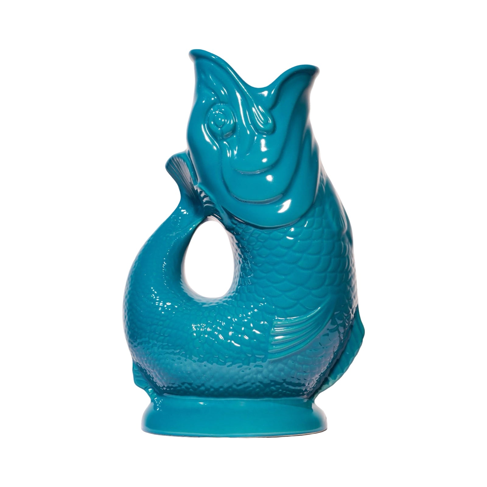 The classic teal fish-shaped Gluggle Jug that makes a gurgling noise as you pour, or you can use it as a retro vase.