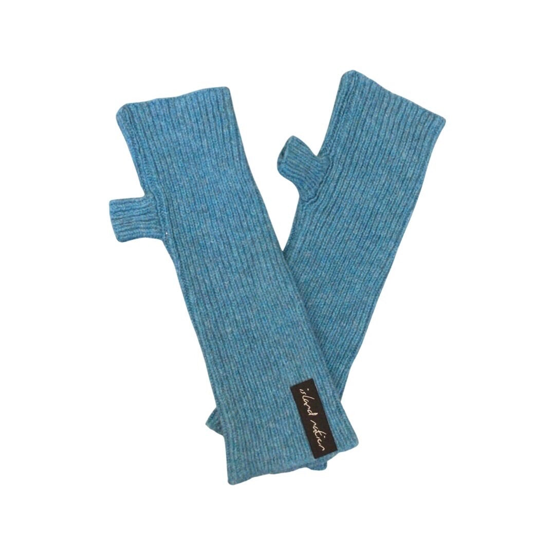 Teal Wool Wrist Warmers.