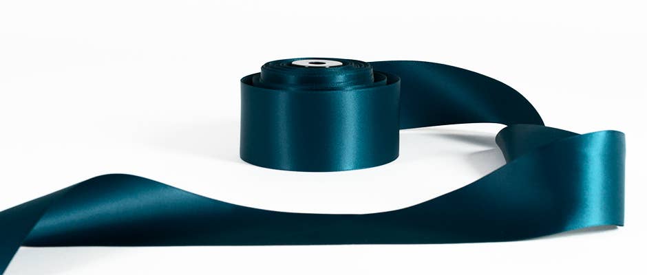 Teal Luxury Satin Silk Ribbon