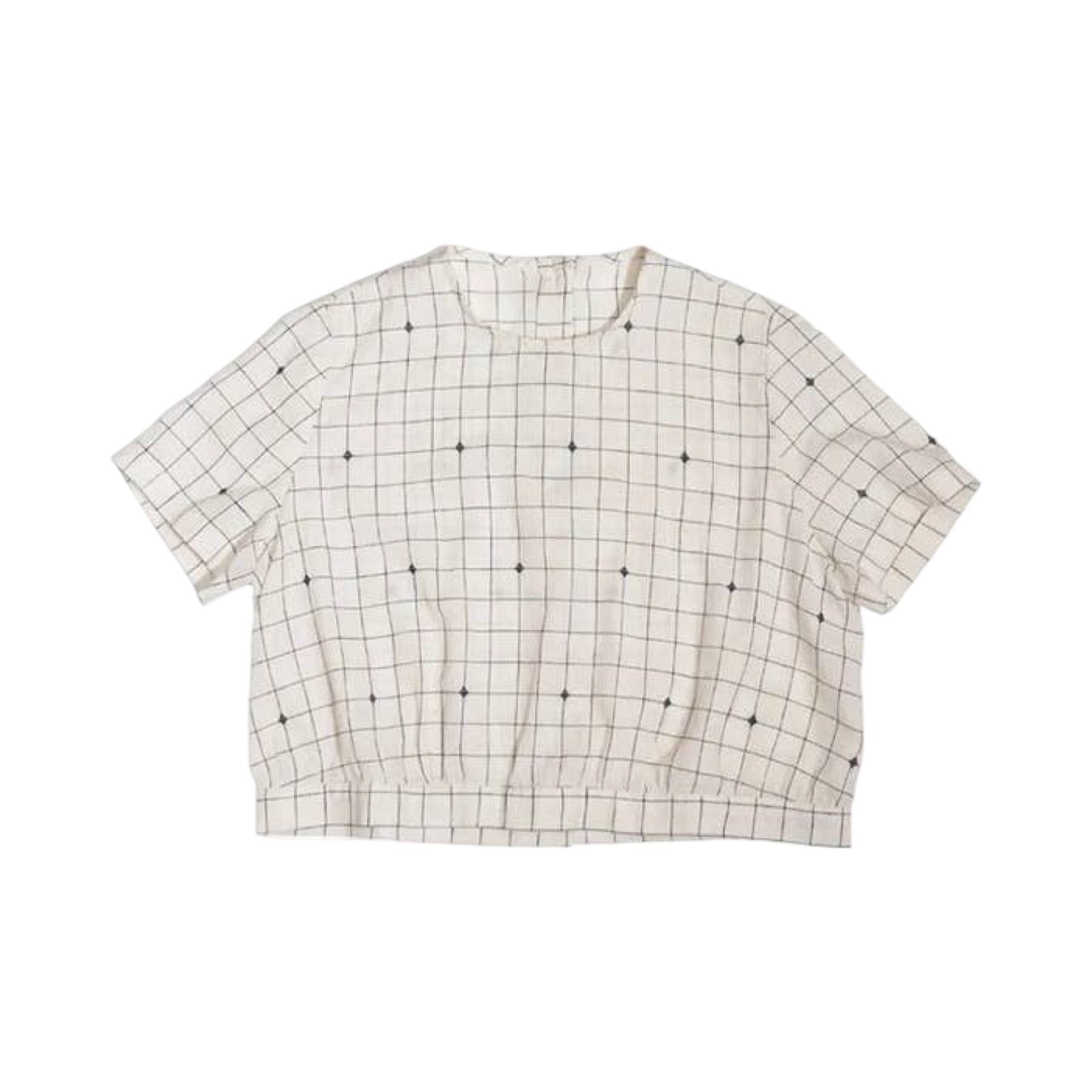 Sewing pattern for a feminine blouse, with back buttons, that gently gathers into a waistband.