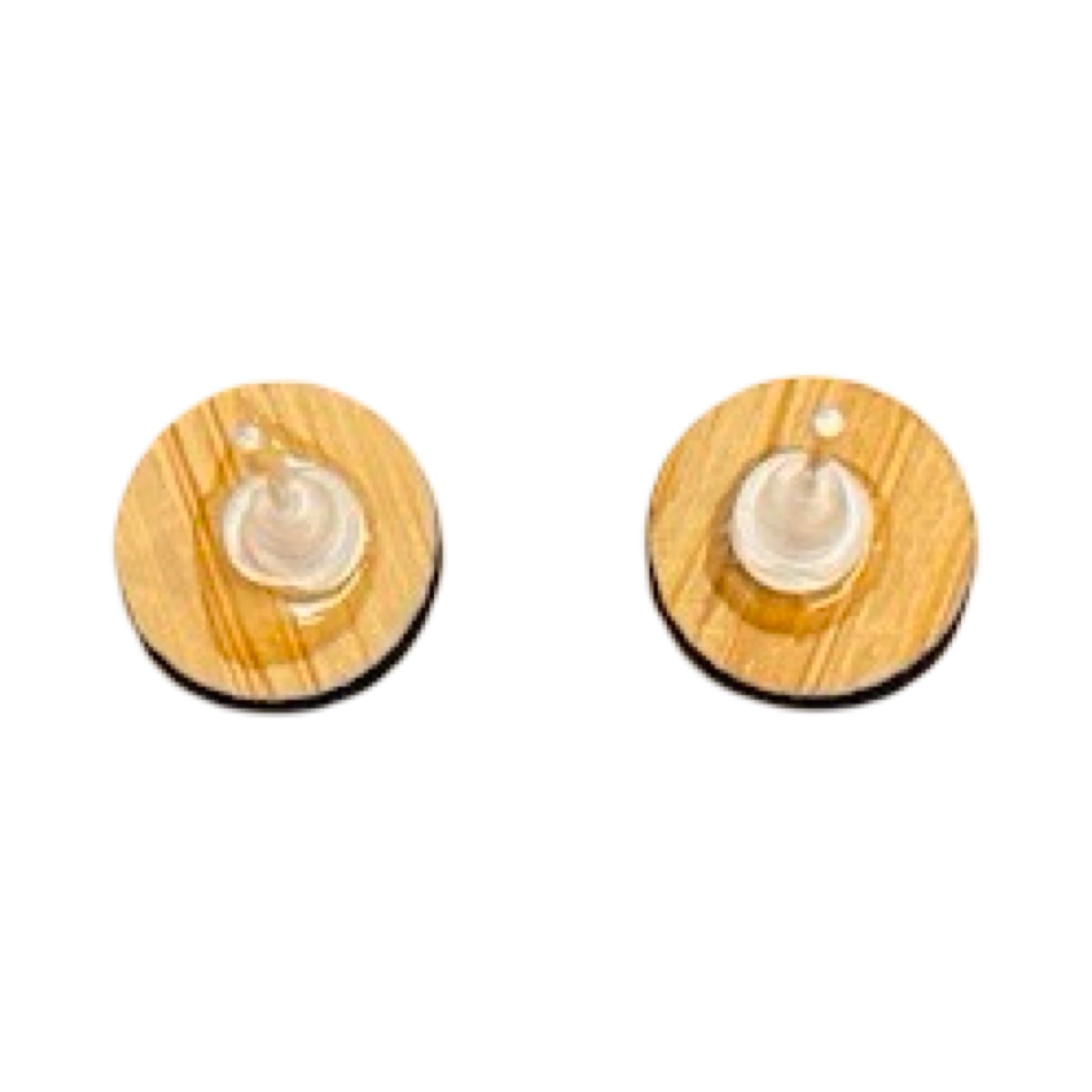 Berry Circle Bamboo Stud Earrings