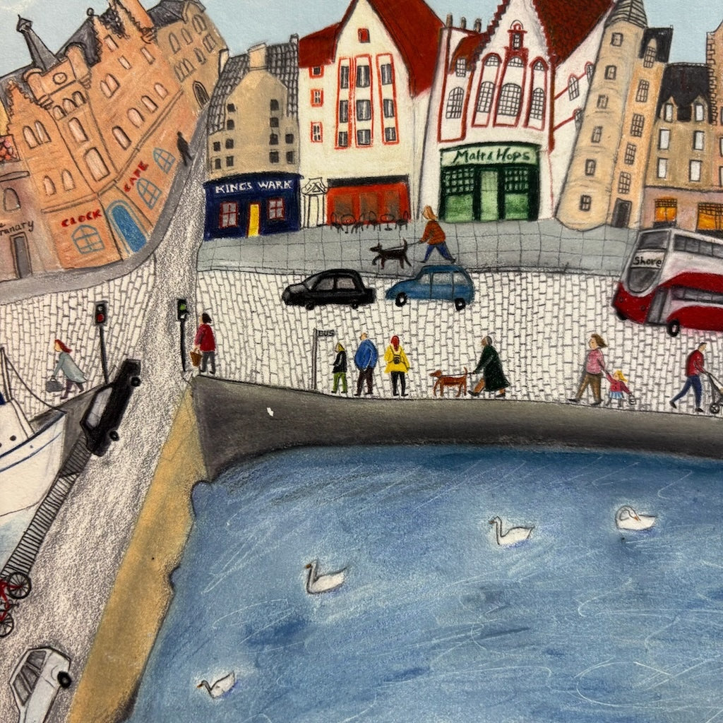 High quality giclée print of The Shore in Leith, Edinburgh's old port.
