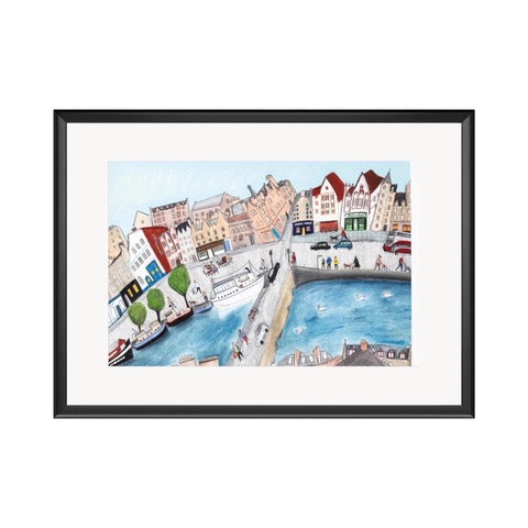 High quality giclée print of The Shore in Leith, Edinburgh's old port.