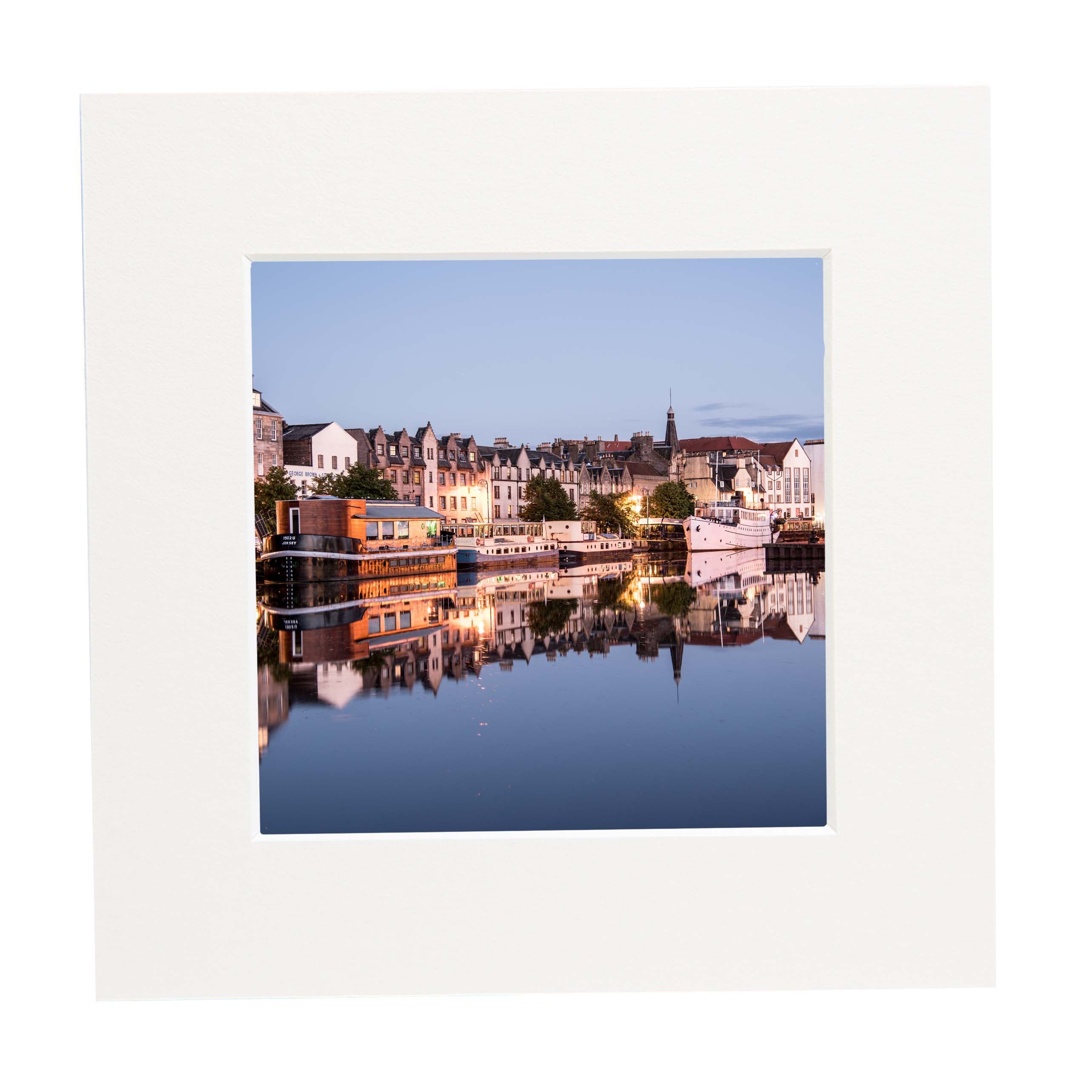 An image of The Shore, Leith, Edinburgh in a mounted print. 