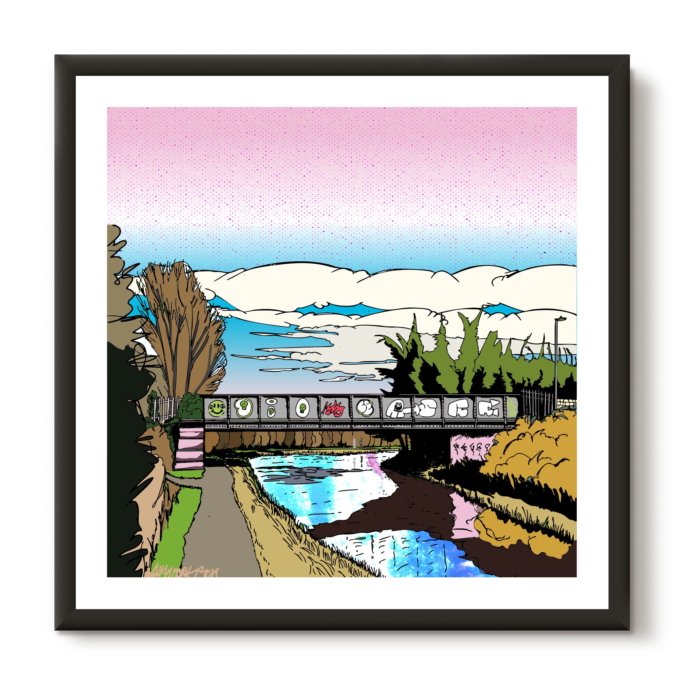 This print illustrates the 'Tin Bridge' on the Union Canal in Edinburgh.