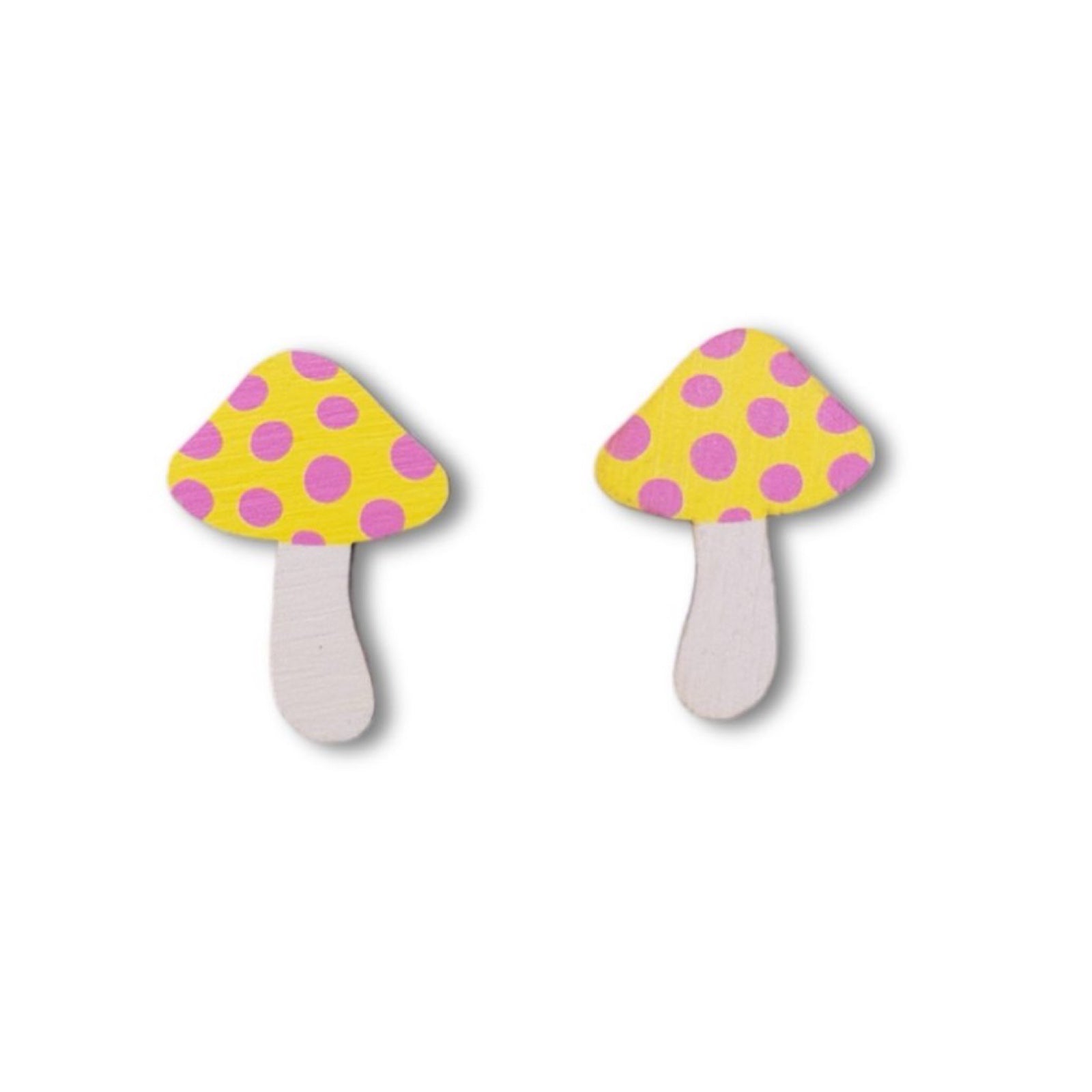 Toadstool Stud Wooden Earrings