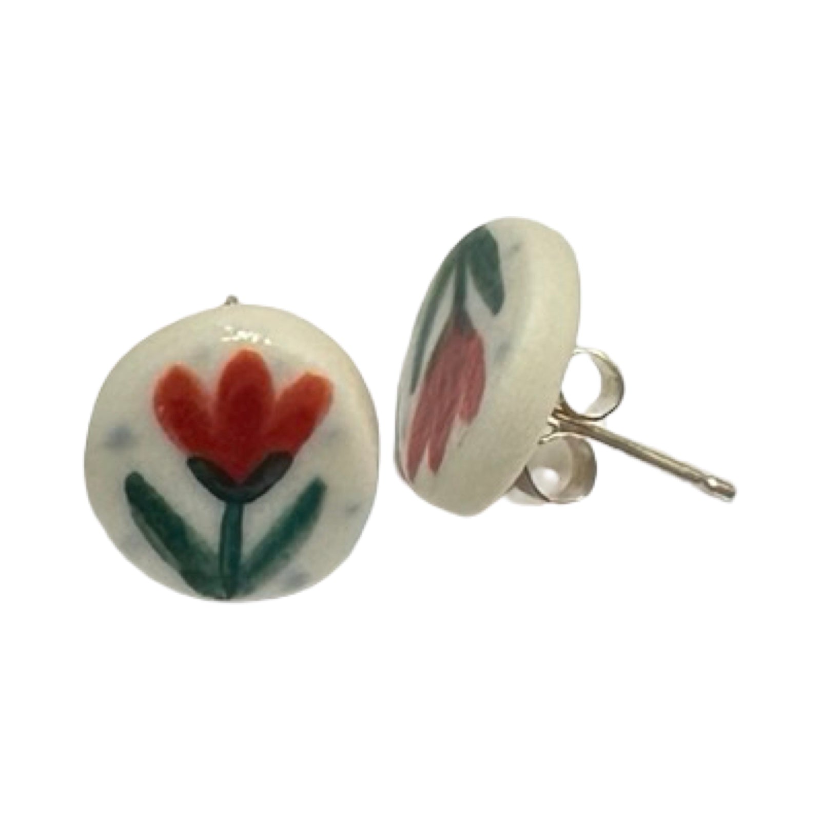Tulip Porcelain Stud Earrings