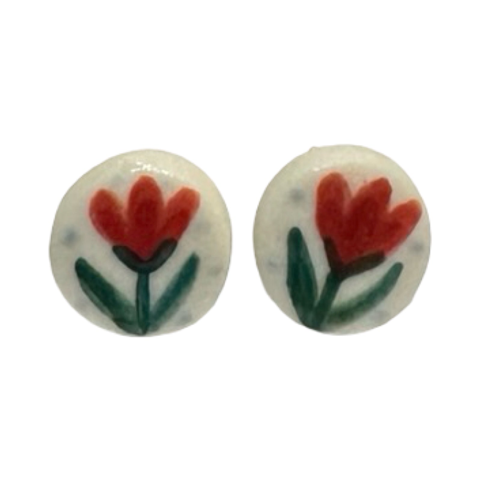 Tulip Porcelain Stud Earrings
