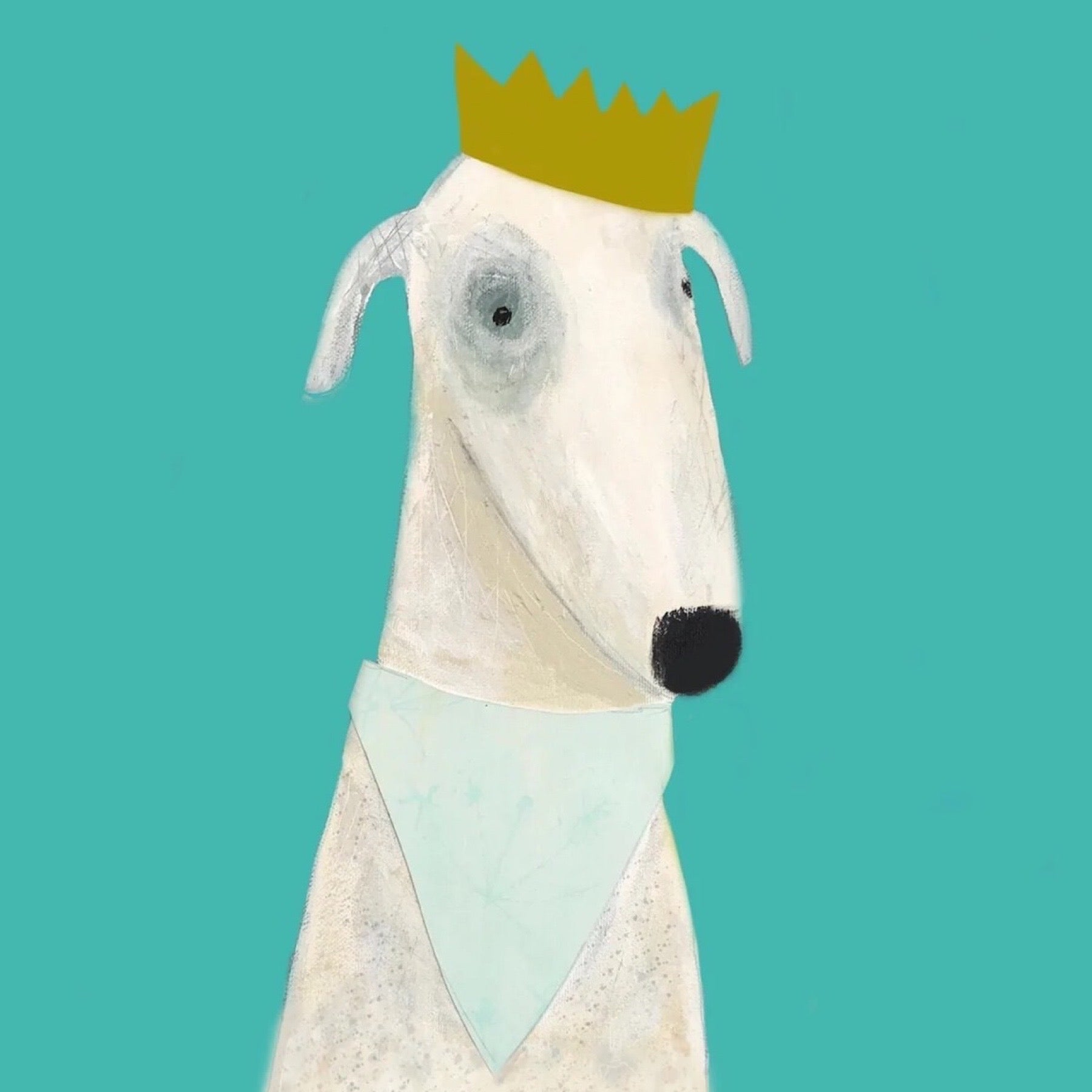 A3 poster print of Violet the dog.