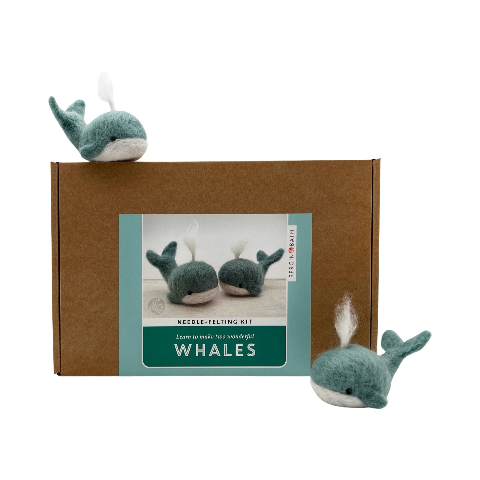 Whale needle felting craft kit for adults. 