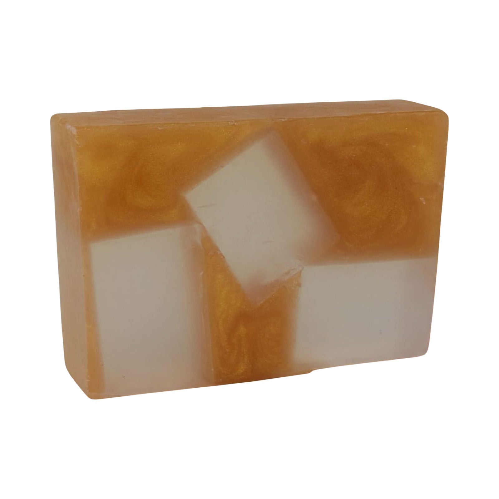 Orange whisky-fragranced handmade soap bar.