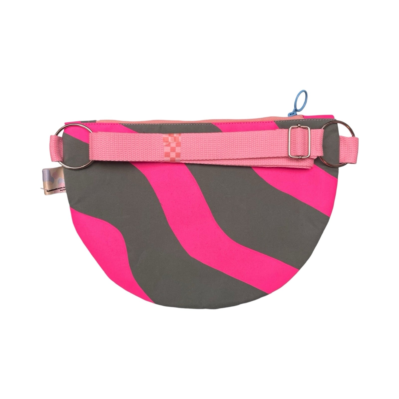 Pink and black wiggle cross-body bag back