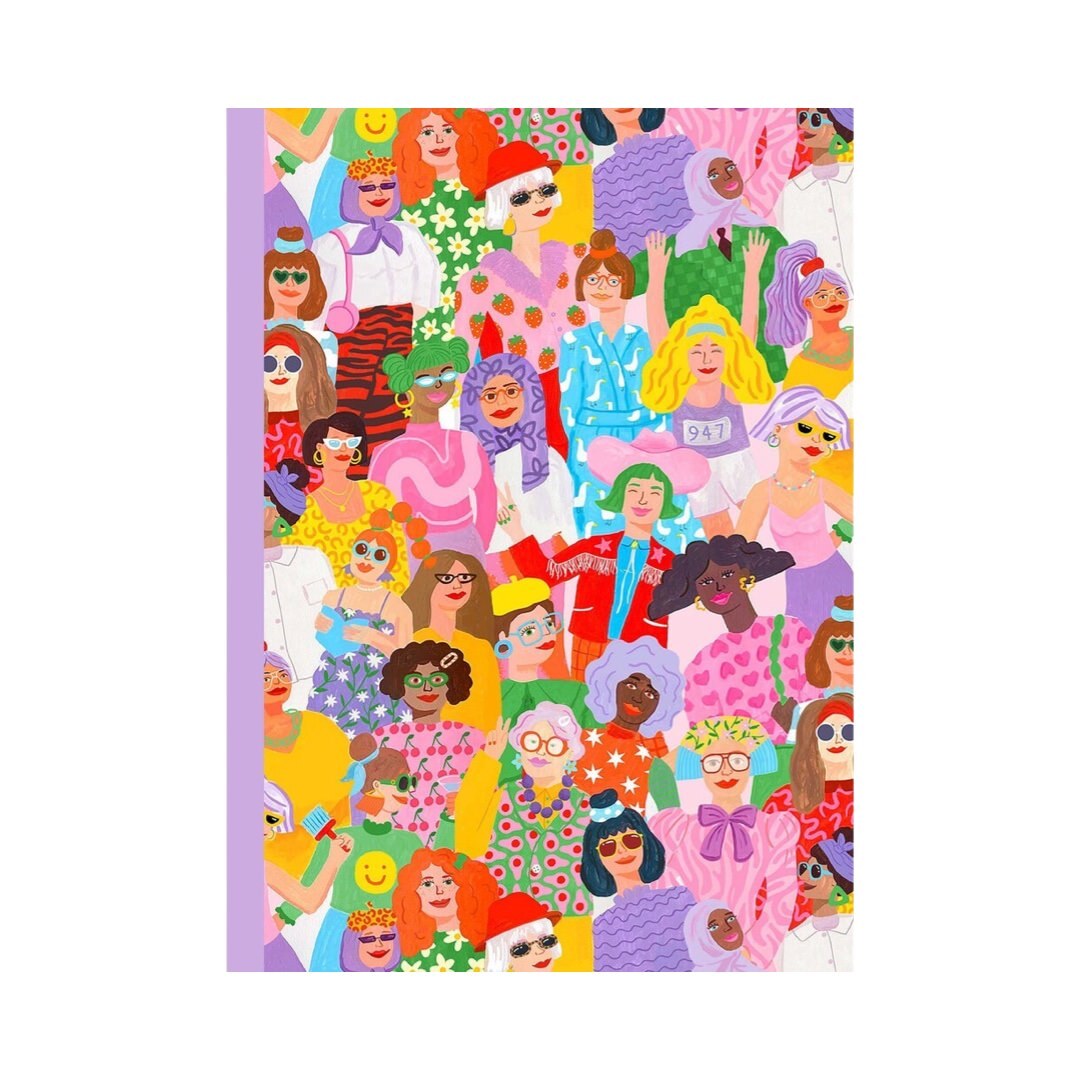 Notebook featuring many fabulously dressed women.