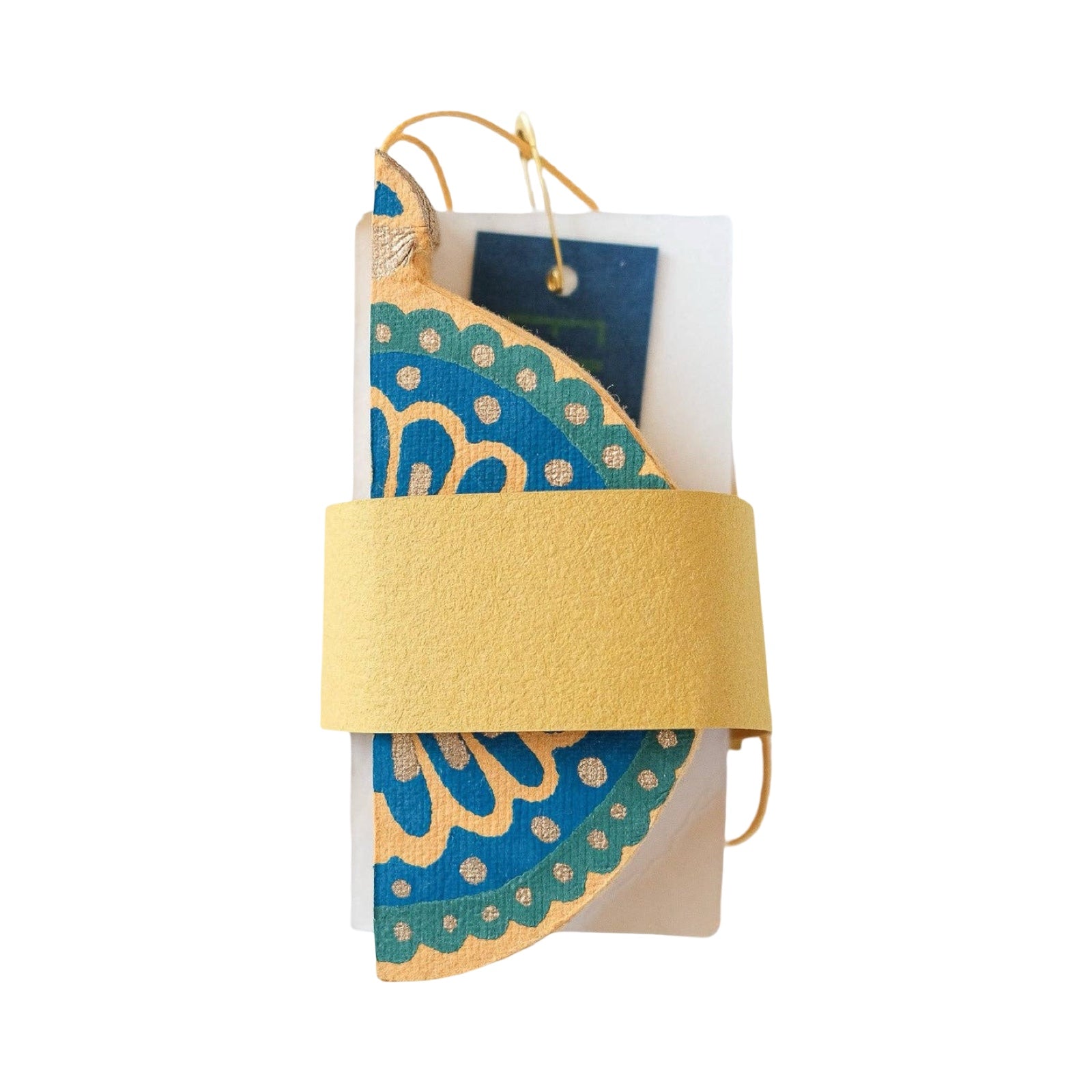 These gorgeous yellow and green honeycomb Christmas baubles are made from recycled cotton paper.