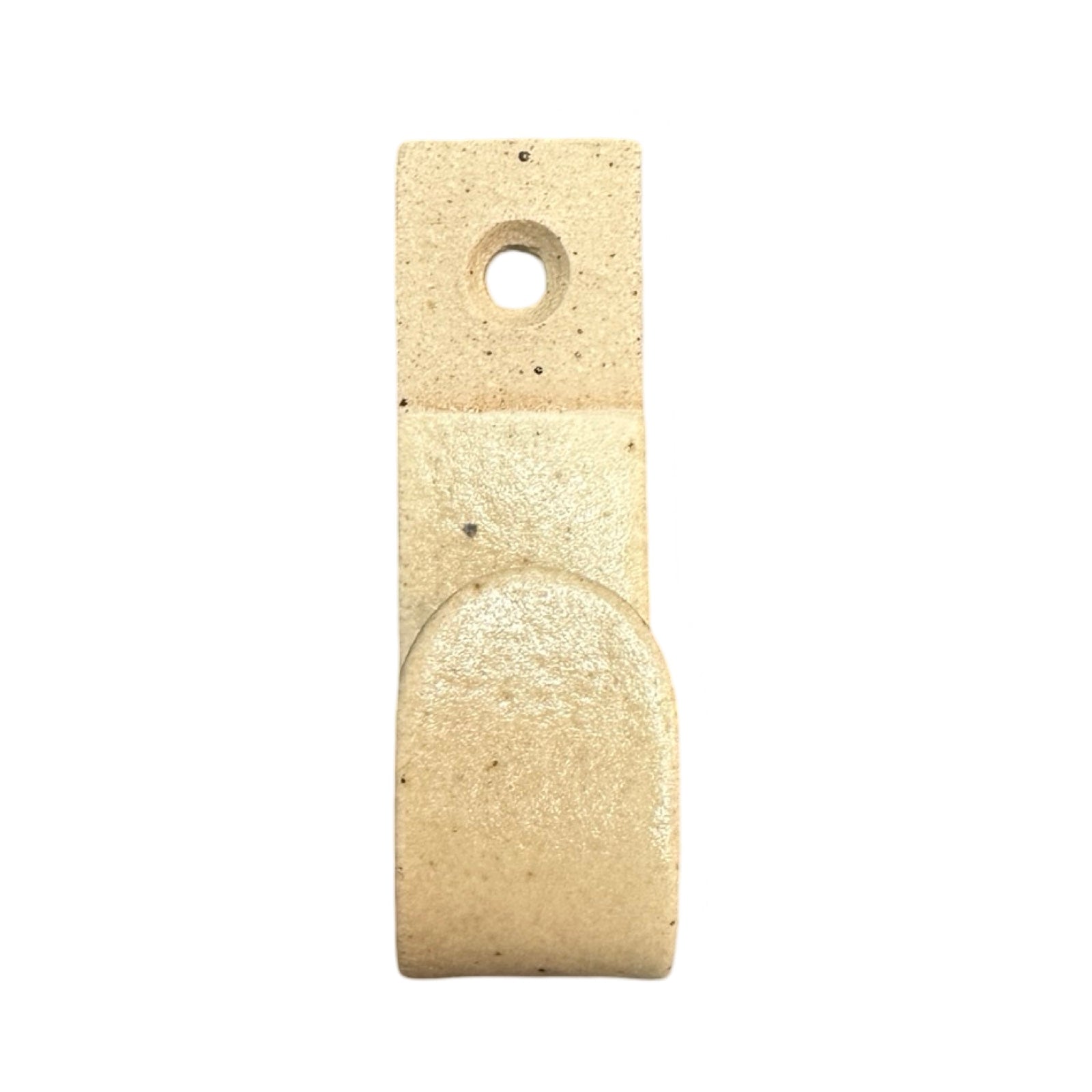 A yellow ceramic stoneware rectangular wall hook.